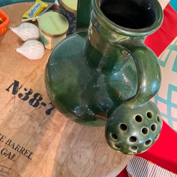 Dark Green Ceramic Watering Pitcher From Gardener's Eden - Picture 2 of 3